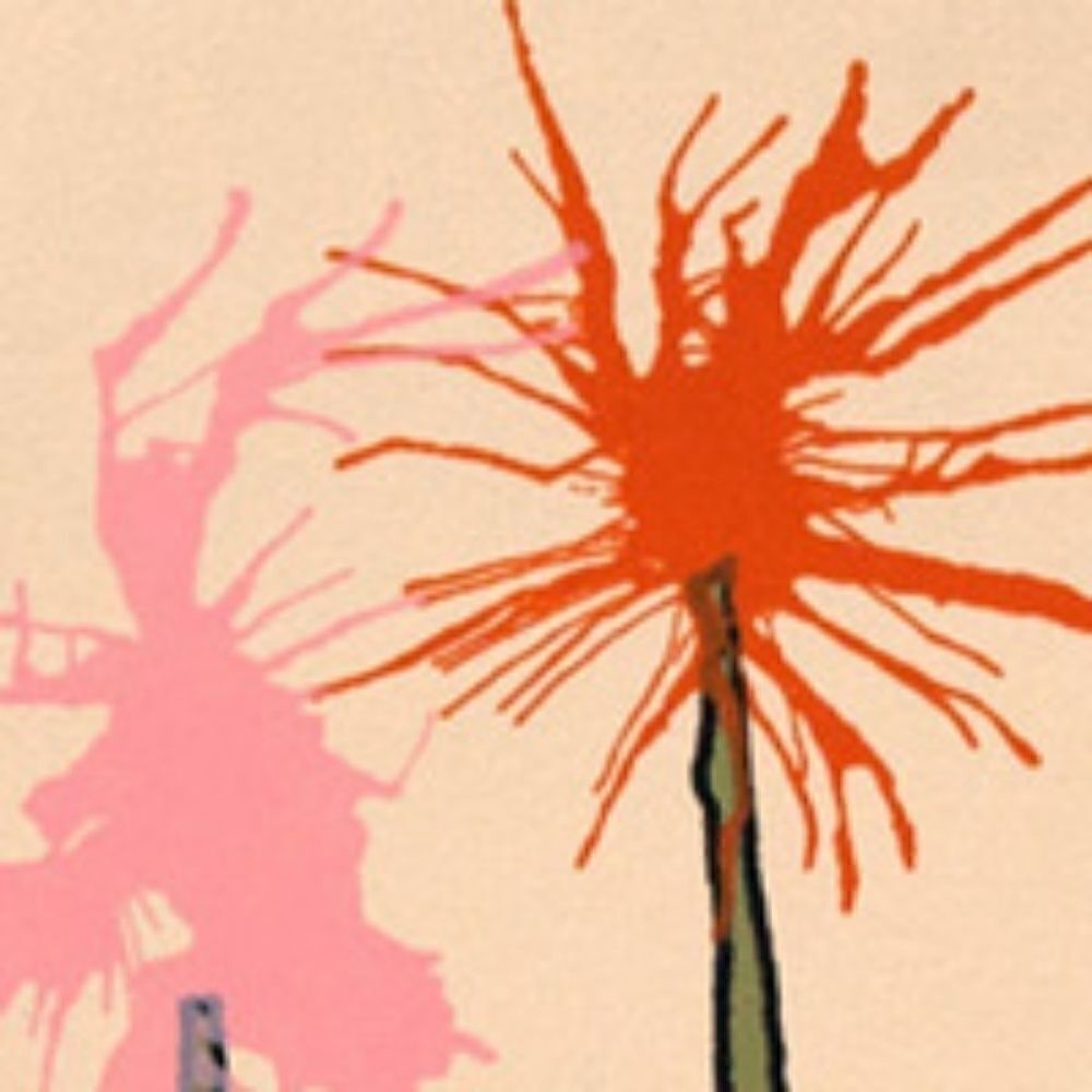 "Something w/ Flowers" : 4 color screen print - Picture 2 of 3